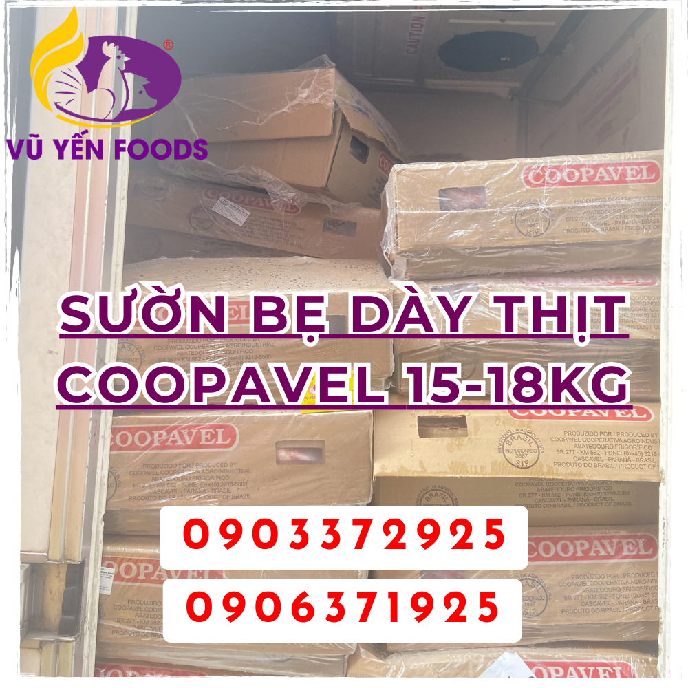 Sườn bẹ dày thịt Coopavel 15-18kg